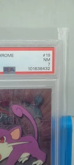 PSA 7 2000 Pokemon TCG Topps Chrome #19 Rattata TV Vintage Graded Trading Card - Image 4