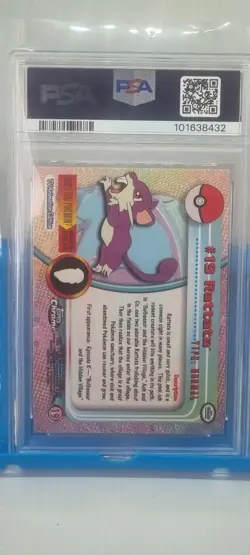 PSA 7 2000 Pokemon TCG Topps Chrome #19 Rattata TV Vintage Graded Trading Card - Image 5