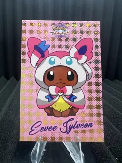 Eevee Sylveon Poncho - Gold Box Hit Holo - Let's Go Eevee Database- Pokemon Card - Image 1