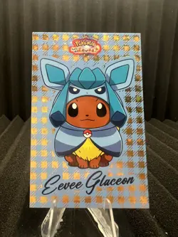 Eevee Glaceon Poncho - Gold Box Hit Holo - Let's Go Eevee Database- Pokemon Card - Image 1