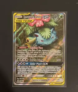Venusaur & Snivy GX SM229 Sm Holo perfect condition card - Image 1