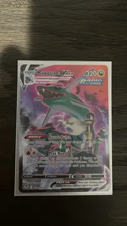 Rayquaza VMAX Rapid Strike Pokemon Card 320 HP Aura Pulse Mint - Image 1