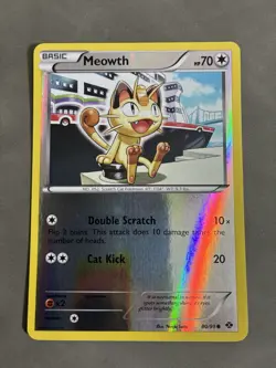 Pokemon Card Meowth Mirror Reverse Holo Promo (80/99) Next Destinies Pokemon - Image 1