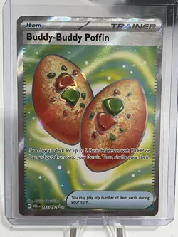 Buddy Buddy Poffin 167/132 Mega Evolution Secret Rare Pokemon Card NM In Hand - Image 1