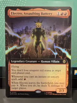 MTG Electro, Assaulting Battery - Extended Art Foil Magic Marvel Spider-Man - Image 1