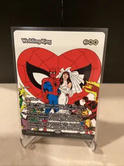 Wedding Ring - M 0007 - Borderless - Non-Foil - Spider-Man - MTG - Artifact - Image 1