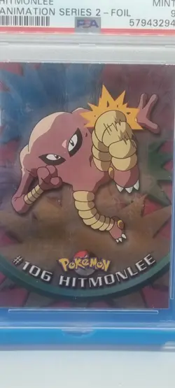 PSA 9 Hitmonlee #106 Pokemon 2000 Topps TV Animation Series 2 Foil Mint Vintage - Image 2