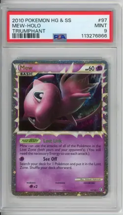 Mew Prime Pokemon Heartgold Soulsilver Triumphant PSA 9 #97 - Image 1