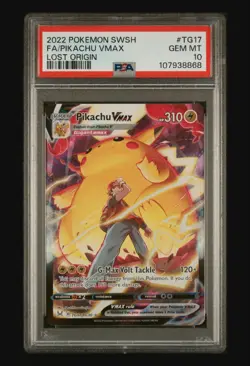2022 POKEMON SWORD & SHIELD LOST ORIGIN #TG17 FULL ART/PIKACHU VMAX PSA 10 - Image 1