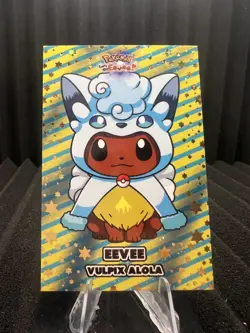 Eevee Alolan Vulpix Poncho - Gold Box Hit Holo -Let's Go Eevee Database- Pokemon - Image 1