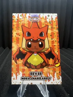 Eevee Charizard Y Poncho - Gold Box Hit Holo - Let's Go Eevee Database - Pokemon - Image 1