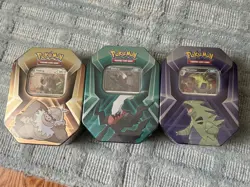 Tyranitar Slaking Darkrai Pokemon Tins Lot of 3 Sealed set USA 2024 Reissue New - Image 1