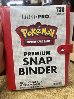 Ultra Pro Pokemon TCG Premium Snap Binder - Red - 4 Pocket - Holds 160 Cards NEW - Image 1