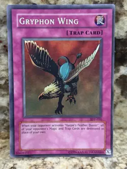 Gryphon Wing SDP-050 Starter Super Holo Rare Yugioh Card LP-NM - Image 1