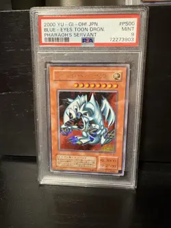 Yugioh PSA 9 Blue-Eyes Toon Dragon PS-00 Pharaoh's Servant 2000 Japanese Ultra P - Image 1