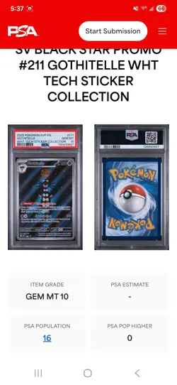 Gothitelle 211 Sv: Scarlet & Violet Promo Cards Holo - PSA 10 New Cert - Image 1