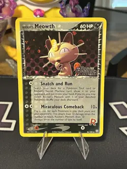 Rocket's Meowth 46/109 EX Team Rocket Returns Pokemon Card Reverse Holo Rare LP - Image 1