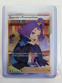 Pokemon TCG Acerola's Premonition Full Art Holo Card TG24/TG30 Brilliant Stars - Image 1