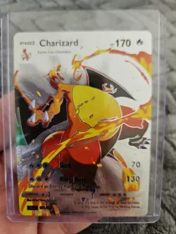 Charizard Silver Foil Fan Art Vinyl Collector Pokemon Card 003/008 HP170 - Image 1