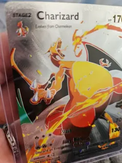 Charizard Silver Foil Fan Art Vinyl Collector Pokemon Card 003/008 HP170 - Image 3