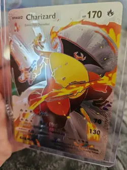 Charizard Silver Foil Fan Art Vinyl Collector Pokemon Card 003/008 HP170 - Image 4