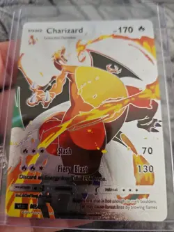 Charizard Silver Foil Fan Art Vinyl Collector Pokemon Card 003/008 HP170 - Image 5