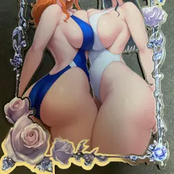Goddess Story Gold METAL Card - Serial Number #137/200! - Anime Bikini Nami BOA - Image 3
