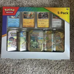 Pokemon TCG Scarlet & Violet Paldea Friends 5 Mini Tins Set + 4 Promo Cards Box - Image 1