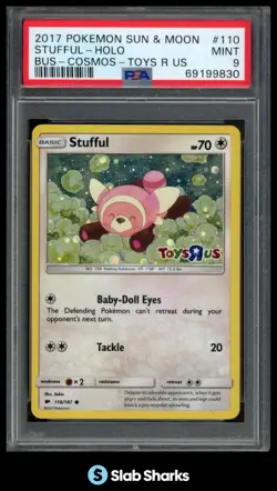 2017 POKEMON S&M BURNING SHADOWS #110/147 STUFFUL HOLO COSMOS TOYS R US PSA 9 - Image 1