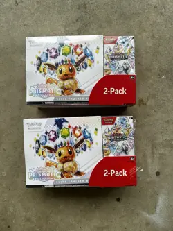 2x Pokemon TCG Prismatic Evolutions ETB with Booster Bundle Costco 2-Pack Sealed - Image 1