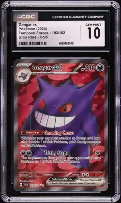 Gengar EX Pokemon (2024) Temporal Forces-193/162 Ultra Rare Holo CGC 10 Gem Mint - Image 1