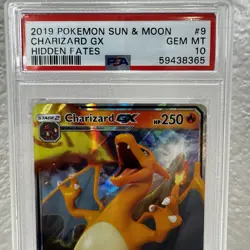 2019 Pokemon Sun & Moon Hidden Fates #9 Charizard GX PSA 10 GEM MINT - Image 2