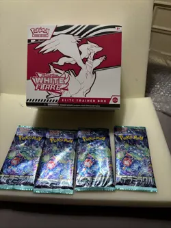 Pokemon White Flare ETB Elite Trainer Box Factory Sealed + 4 Bonus Japanese Pack - Image 1
