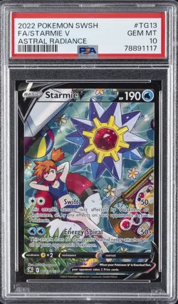 2022 POKEMON SWORD & SHIELD ASTRAL RADIANCE #TG13 FULL ART/STARMIE V PSA 10 - Image 1