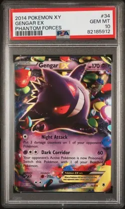 Gengar 2014 Pokemon XY Phantom Forces #34 PSA 10 - Image 1