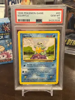1999 English Pokemon Basic Squirtle #63 PSA 10 - GEM MINT! - Image 1