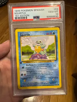 1999 Pokemon Spanish 1st Edition Squirtle #63 PSA 10 Base Set - Image 1
