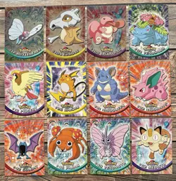 Pokemon Topps Lot x12 *MP* Blue Back Venusaur Cubone Raichu Meowth Butterfree - Image 1