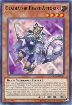 Gladiator Beast Attorix - CHIM-EN012 - Rare - Unlimited Edition x3 - Near Mint - Image 1
