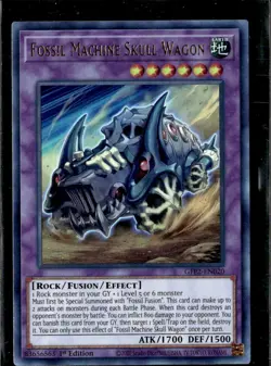 Yugioh Fossil Machine Skull Wagon 1st Edition Ultra Rare GFP2-EN020 Holo - Image 1