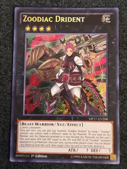 Yu-Gi-Oh TCG Zoodiac Drident MP17-EN208 1st Edition Secret Rare Near Mint - Image 1