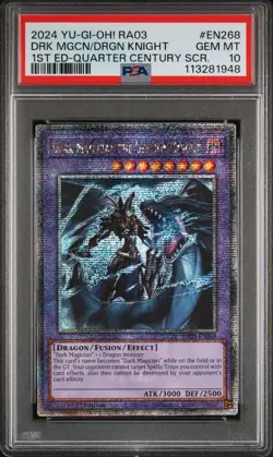 Yu-Gi-Oh Dark Magician Dragon Knight 1st Ed GEM MT PSA 10 - Image 1