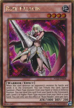 Yugioh! Rose Paladin - PGL2-EN004 - Gold Secret Rare - Unlimited Edition Near Mi - Image 1