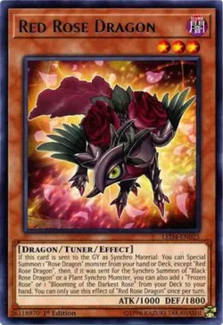 Yugioh! LP Red Rose Dragon - LED4-EN025 - Rare - 1st Edition Lightly Played, Eng - Image 1