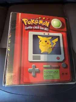 Vintage 1998 Plymouth 3 Ring Card Binder Nintendo Pokemon Pikachu - Image 1
