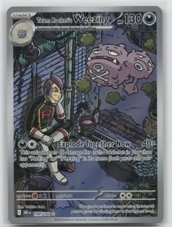 Pokemon Card Team Rocket's Weezing Illustration Rare SV10: Destined Rivals 199/1 - Image 1