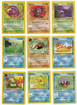 Pokemon Fossil COMPLETE SET Common Vintage WOTC 16 Card Lot MP-NM - Image 2