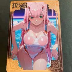 Goddess Story Gold METAL Card - Serial Number #048/200! - Anime Bikini Zero Two - Image 1
