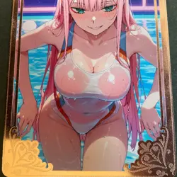 Goddess Story Gold METAL Card - Serial Number #048/200! - Anime Bikini Zero Two - Image 3