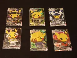 6 Pikachu Pokemon Card Holo GX VSTAR VMAX GX EX Cosplay Art - Image 1